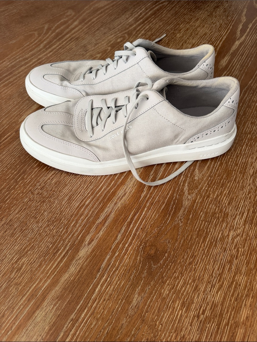 Cole Haan Men’s Suede Low-Top Sneakers — Light Gray